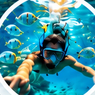 Snorkelling among colourful tropical fish